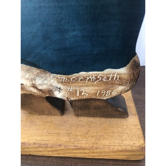 Signed & Numbered Santa Claus Hand painted Wood Folk Art Primitive Christmas VTG - Picture 4 of 6